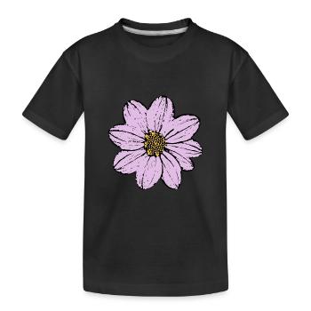 Blume Blüte pastell violett flieder - Kinder Premium Bio T-Shirt - Schwarz - Vorne