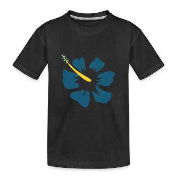 Hibiscus. fleur d’hibiscus bleue - T-shirt bio Premium Enfant - noir - Devant