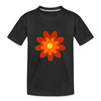 Motif Fleur Années 70 - T-shirt bio Premium Enfant - noir - Devant