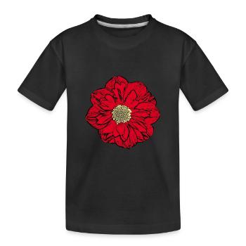 Fleur Rouge Fleur Rouge Fleurs Rouge Fleurs Rouge - T-shirt bio Premium Enfant - noir - Devant