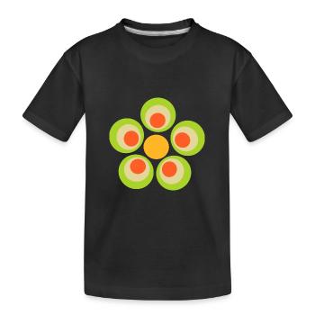 70er Jahre Blume Muster grün st patrick's day  - Kinder Premium Bio T-Shirt - Schwarz - Vorne