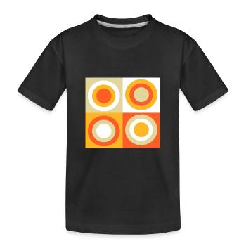 70er Jahre Muster Retro Hippie Flowers Power - Kinder Premium Bio T-Shirt - Schwarz - Vorne