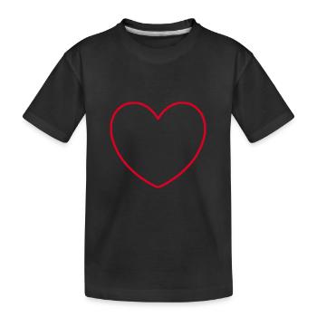 red heart, red heart, red heart, gift, mother's day - Kids' Premium Organic T-Shirt - black - Front