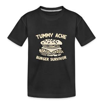 Estomac Mal Burger Survivant Drôle Nourriture préférée - T-shirt bio Premium Enfant - noir - Devant