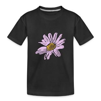 Blume pastell Blume Blumen pastell Blumen flieder - Kinder Premium Bio T-Shirt - Schwarz - Vorne