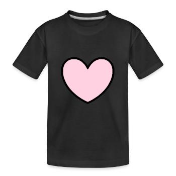 Cœur rose cadeau de la Saint-Valentin en cœur rose - T-shirt bio Premium Enfant - noir - Devant