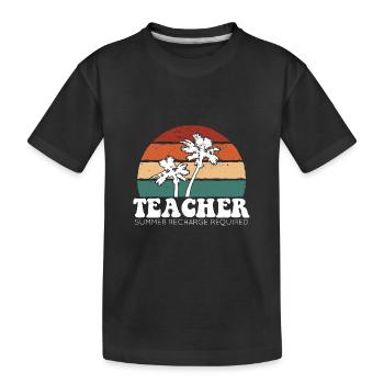 Enseignant Recharge d’été requise Plage d’été - T-shirt bio Premium Enfant - noir - Devant