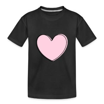 Cœur rose cadeau de la Saint-Valentin en cœur rose - T-shirt bio Premium Enfant - noir - Devant