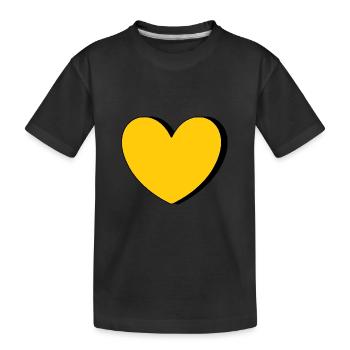 coeur jaune jaune - T-shirt bio Premium Enfant - noir - Devant