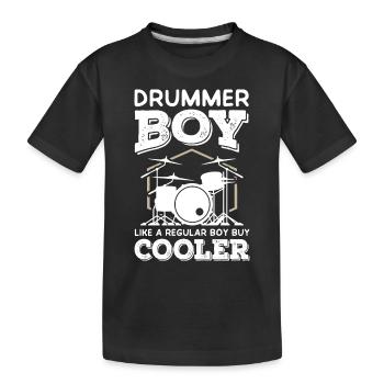 Drummer Boy - Kinder Premium Bio T-Shirt - Schwarz - Vorne