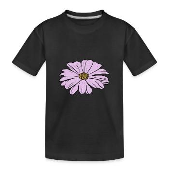Blume pastell Blume Blumen pastell Blumen flieder - Kinder Premium Bio T-Shirt - Schwarz - Vorne