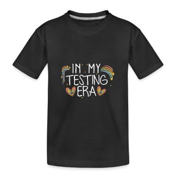 Dans mon ère de test Étudiant de la journée de test drôle - T-shirt bio Premium Enfant - noir - Devant