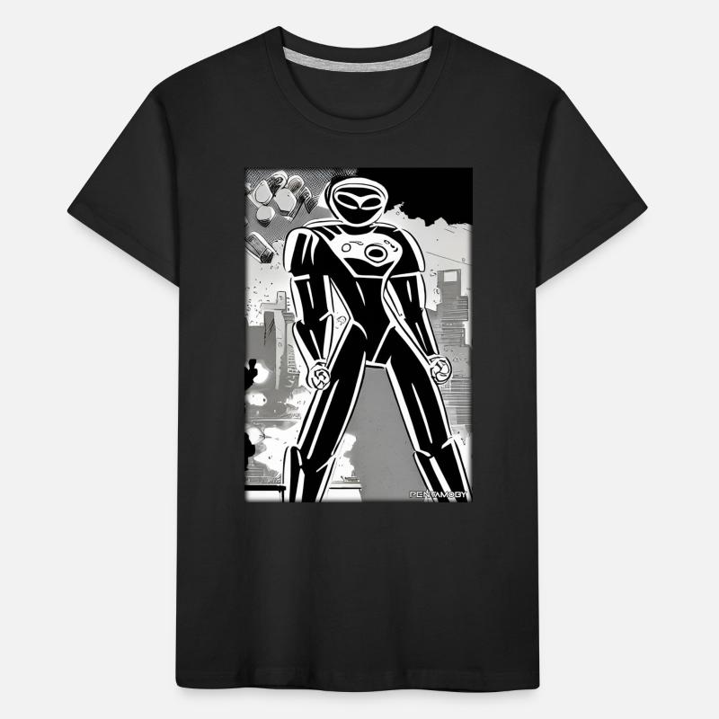 Robot Comic Future Cyborg Machine Technology T-shirt bio Premium Enfant