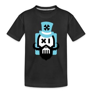 Bartschädel blau - Kinder Premium Bio T-Shirt - Schwarz - Vorne