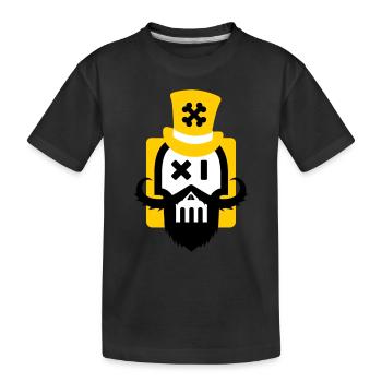 Bartschädel gelb - Kinder Premium Bio T-Shirt - Schwarz - Vorne