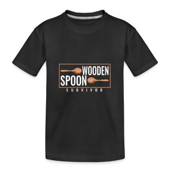 Wooden Spoon Survivor I Survived Wooden Spoon - Kids' Premium Organic T-Shirt - black - Front