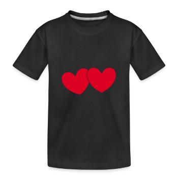 red heart red hearts red heart gift - Kids' Premium Organic T-Shirt - black - Front