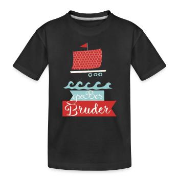 großer Bruder Schiff - Kinder Premium Bio T-Shirt - Schwarz - Vorne
