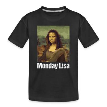 Monday Lisa Mona Lisa zerzaust Humor Kunst Montag - T-shirt bio Premium Enfant - noir - Devant