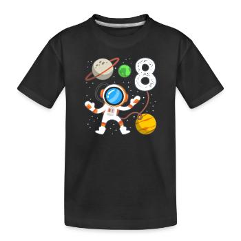 Anniversaire du petit astronaute 8 ans - T-shirt bio Premium Enfant - noir - Devant