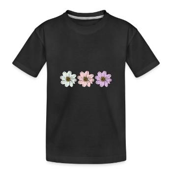 Blume pastell Blume Blumen pastell Blumen flieder - Kinder Premium Bio T-Shirt - Schwarz - Vorne