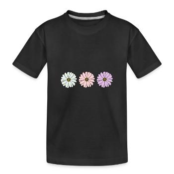 Blume pastell Blume Blumen pastell Blumen flieder - Kinder Premium Bio T-Shirt - Schwarz - Vorne