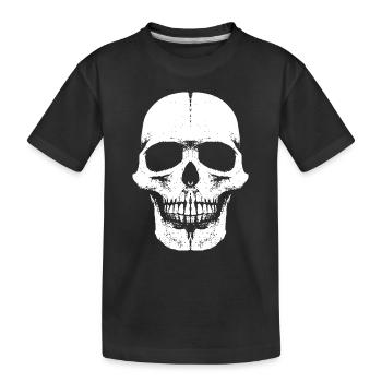 Skull Head Fun - 666 - Schädel - Kinder Premium Bio T-Shirt - Schwarz - Vorne