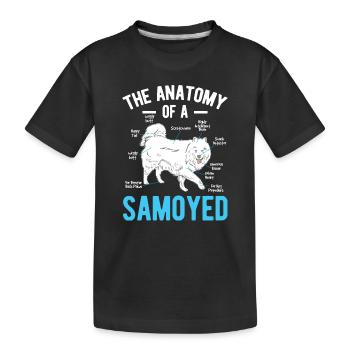 Anatomy Samoyed Siberia Pet Dog Animal Lover Gift - Kids' Premium Organic T-Shirt - black - Front