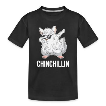 Tupfen Chinchillas Chinchillin Nagetier Geschenk - Kinder Premium Bio T-Shirt - Schwarz - Vorne