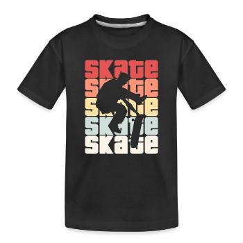 Skate Retro - Skater - Skateboard - Skateboarder - T-shirt bio Premium Enfant - noir - Devant