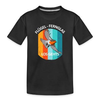 Vogelbeobachtung Vögel Beobachten Birding Vogel - Kinder Premium Bio T-Shirt - Schwarz - Vorne