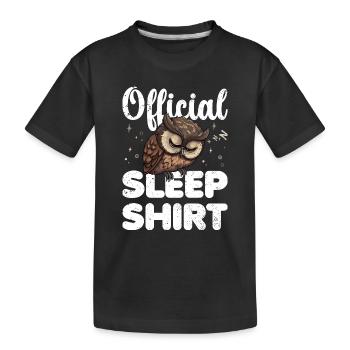 Eule Offizielles Schlafshirt Faul Relax - Kinder Premium Bio T-Shirt - Schwarz - Vorne