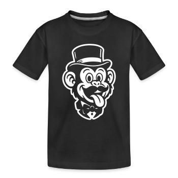 Singe Gentleman Bande dessinée - T-shirt bio Premium Enfant - noir - Devant