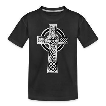 Celtic cross - Kinder Premium Bio T-Shirt - Schwarz - Vorne