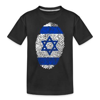 empreintes digitales j'aime racines Israël - T-shirt bio Premium Enfant - noir - Devant