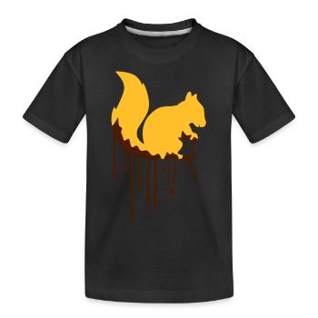 tropfen graffiti spray stempel schwarz eichhoernch - Kinder Premium Bio T-Shirt - Schwarz - Vorne