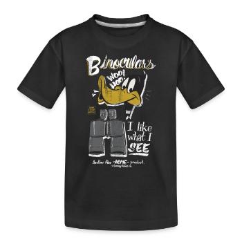 Looney Tunes Daffy Duck Binoculars - Kids' Premium Organic T-Shirt - black - Front