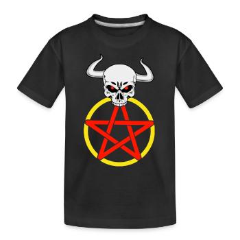 Satan satanique diable Pentagramme Cornes horreur - T-shirt bio Premium Enfant - noir - Devant
