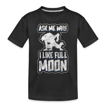 Pleine Lune Monstre Peur - T-shirt bio Premium Enfant - noir - Devant