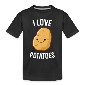 Kartoffel - I love potatoes - Kinder Premium Bio T-Shirt - Schwarz - Vorne