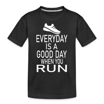 Marathon Running Run jogging - Kinder Premium Bio T-Shirt - Schwarz - Vorne