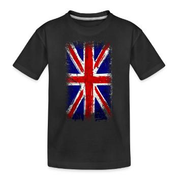 Union Jack Großbritannien - Kinder Premium Bio T-Shirt - Schwarz - Vorne