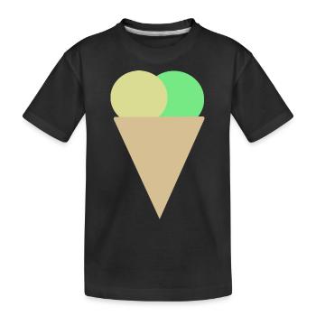 Eis in der Waffel - Kinder Premium Bio T-Shirt - Schwarz - Vorne
