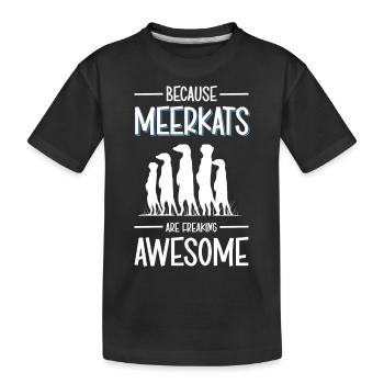 Meerkats Animals Funny - Kids' Premium Organic T-Shirt - black - Front
