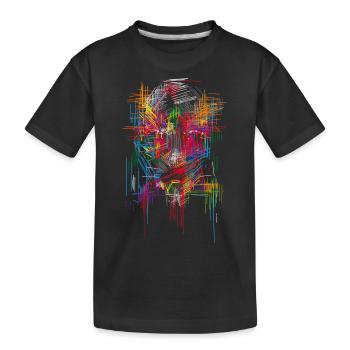 Horror Striche Design - Kinder Premium Bio T-Shirt - Schwarz - Vorne