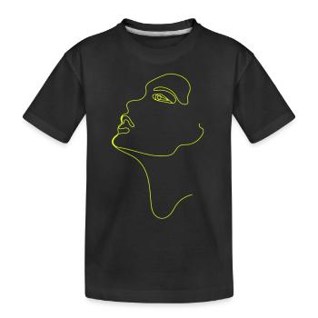 Dessin au trait silhouette féminine Visages féminins visage - T-shirt bio Premium Enfant - noir - Devant