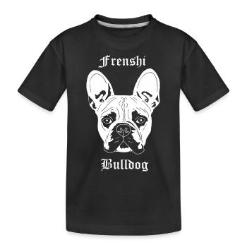 Französische Bulldogge - Kinder Premium Bio T-Shirt - Schwarz - Vorne