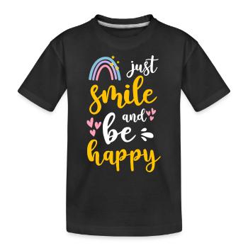 Glück Positiv Urlaub - Kinder Premium Bio T-Shirt - Schwarz - Vorne