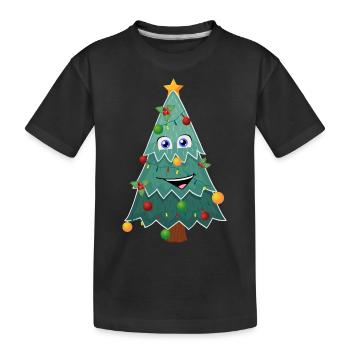 Joyeux sapin de Noël - T-shirt bio Premium Enfant - noir - Devant