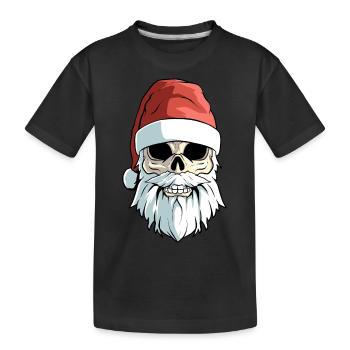 Christmas Funny Bad Santa Claus Skull Heavy Xmas - Kids' Premium Organic T-Shirt - black - Front